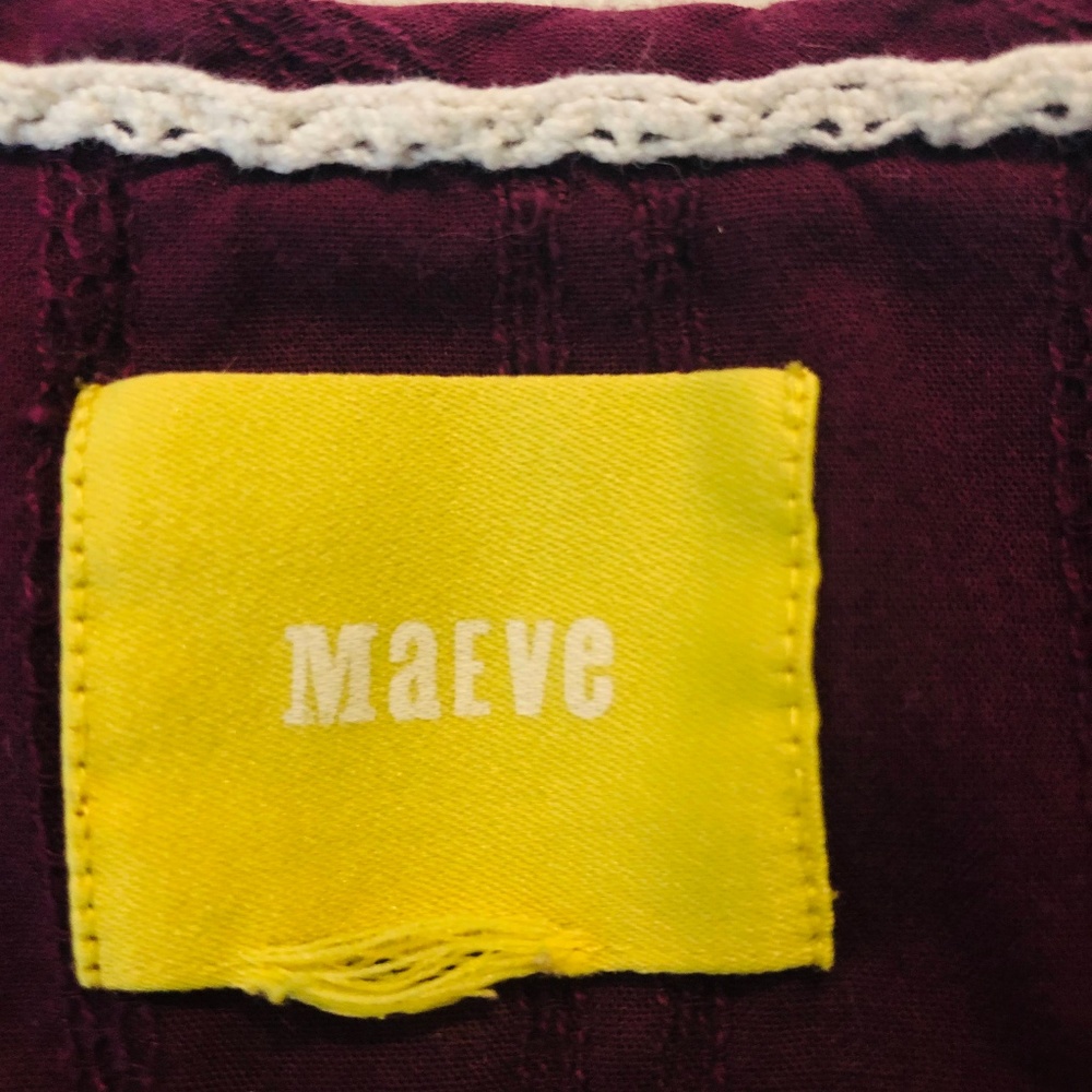 Maeve Gelise Button Pleated Pintuck Maroon Blouse - Picture 7 of 8